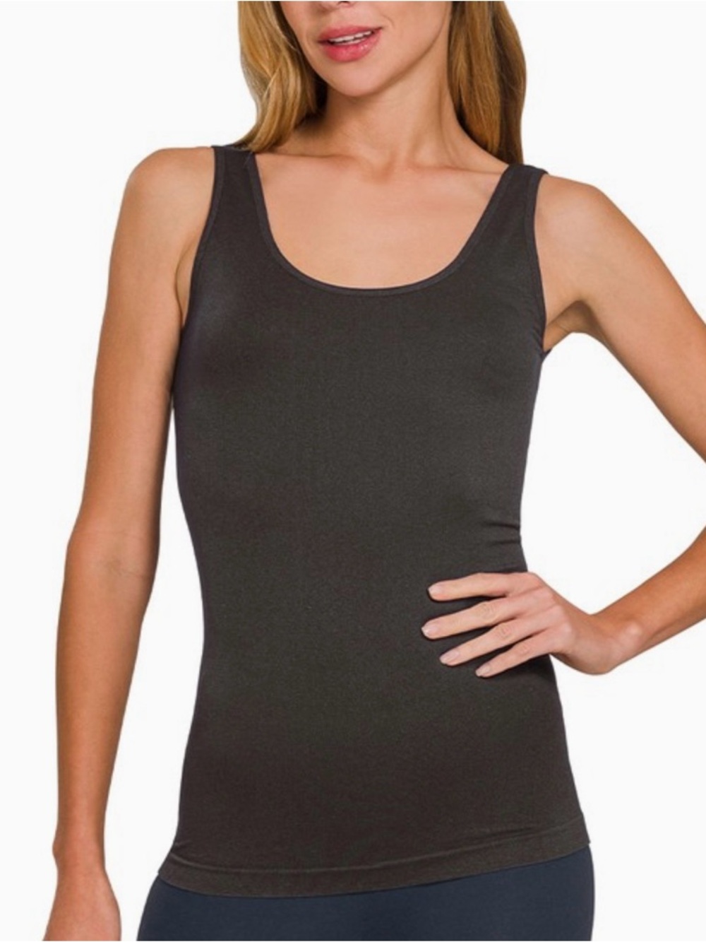 Zenana Outfitters Women's Two Way Tank, Scoop or V Neck